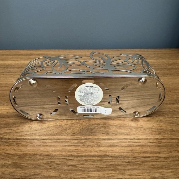 B&BW - Silver Leaf Design Small 3 Candle Holder - Decorative Tray - Picture 3 of 4